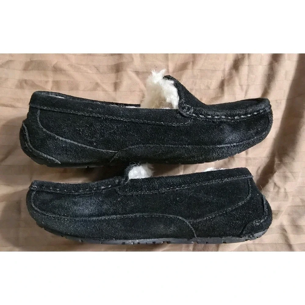 UGG Black‎ Suede Ascot Loafer Slipper Unisex Kids Size 13